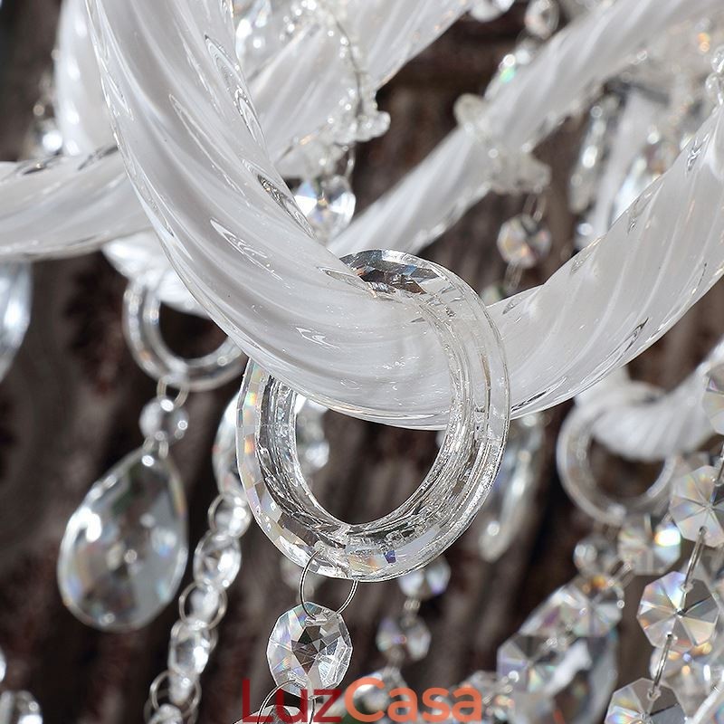 Lustre de cristal europeu com 32 luzes, decoração de luxo, luz de teto