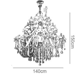 Lustre de cristal europeu com 32 luzes, decoração de luxo, luz de teto