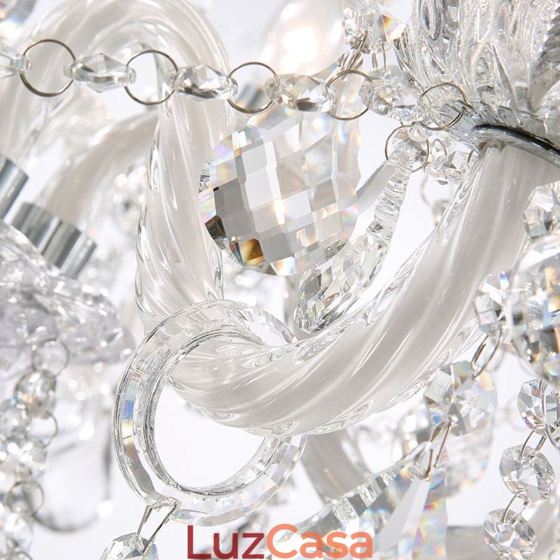 Lustre de cristal europeu com 32 luzes, decoração de luxo, luz de teto
