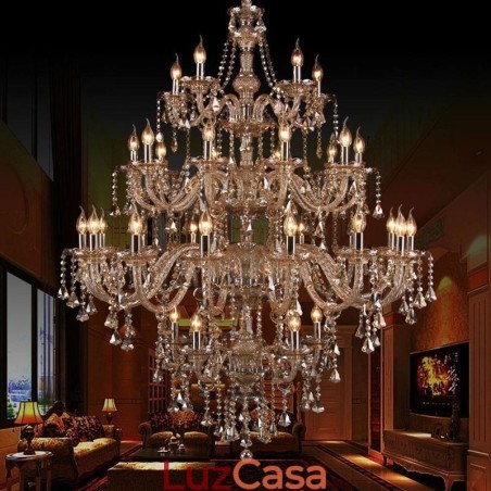 Lustre de cristal conhaque com 35 luzes Lustre de cristal conhaque com 35 luzes