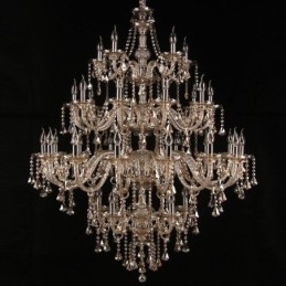 Lustre de cristal conhaque com 35 luzes