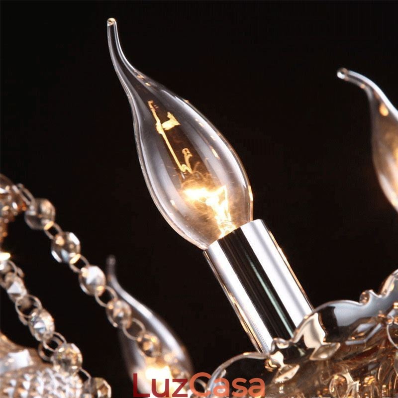 Lustre de cristal europeu cor conhaque luz de teto com 40 luzes