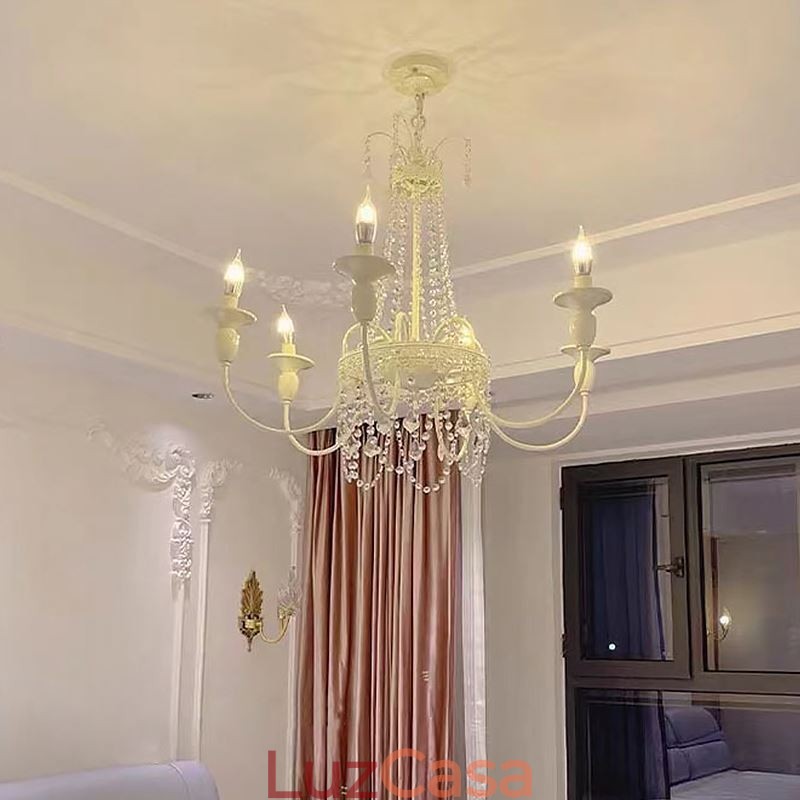 Lustre de cristal nórdico Paint Craft Creme Luz de teto