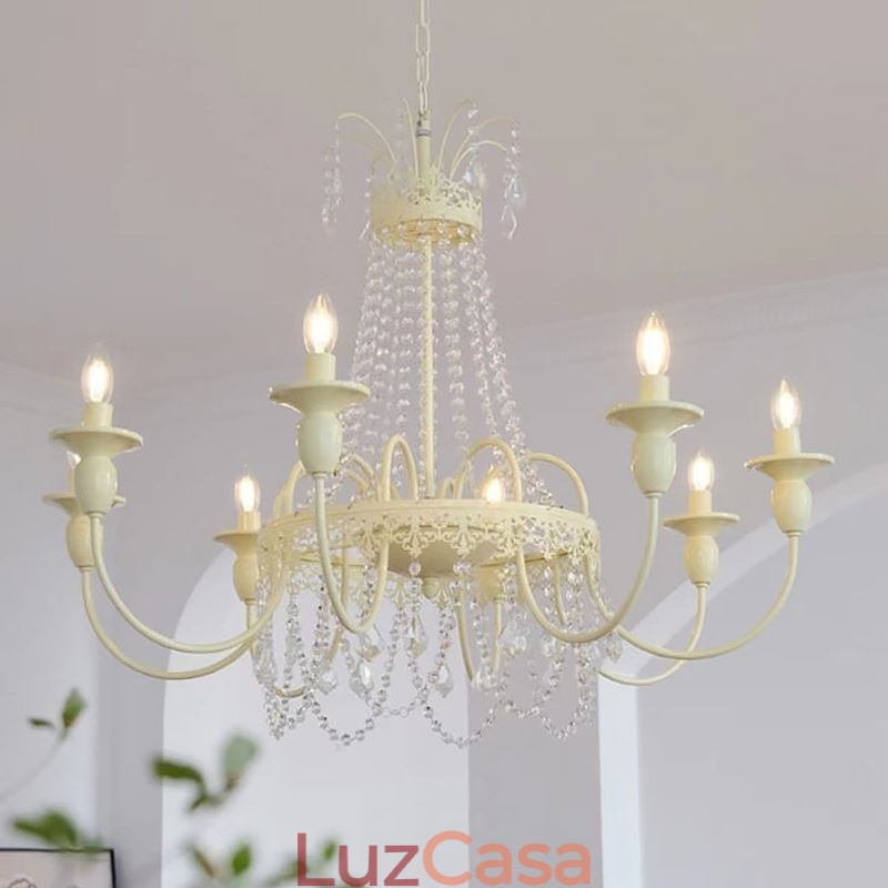 Lustre de cristal nórdico Paint Craft Creme Luz de teto