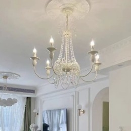 Lustre de cristal nórdico Paint Craft Creme Luz de teto