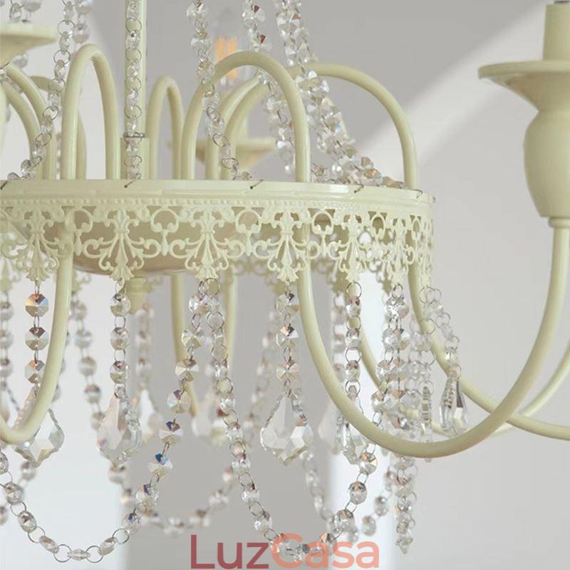 Lustre de cristal nórdico Paint Craft Creme Luz de teto