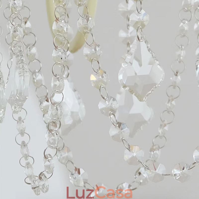 Lustre de cristal nórdico Paint Craft Creme Luz de teto