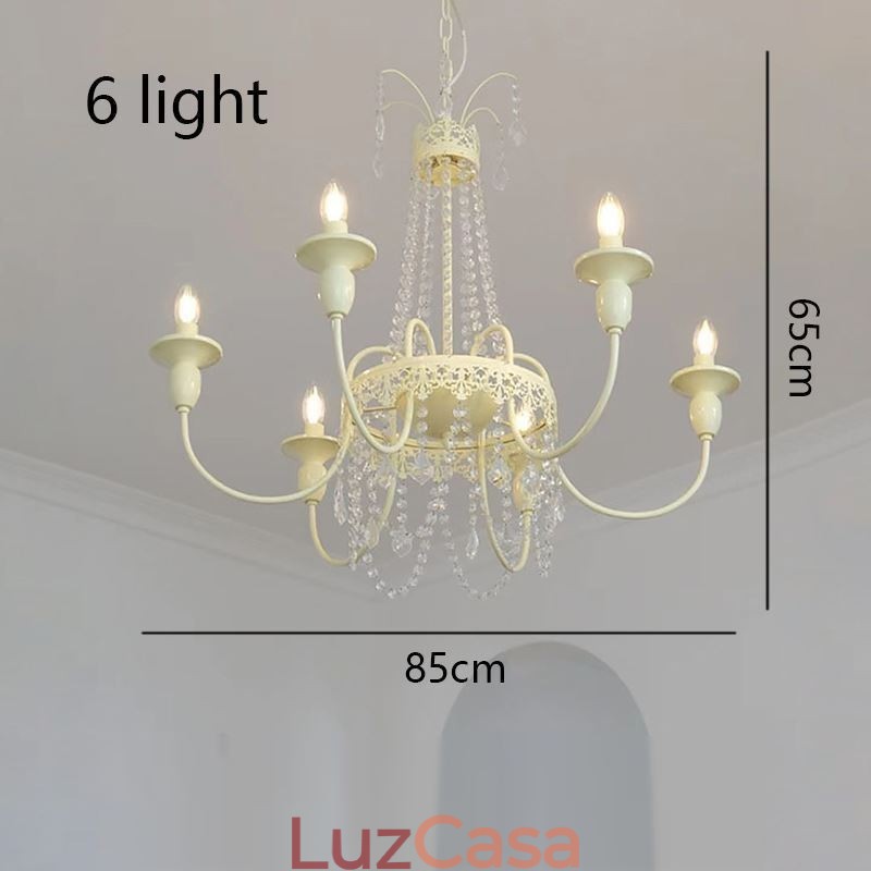 Lustre de cristal nórdico Paint Craft Creme Luz de teto