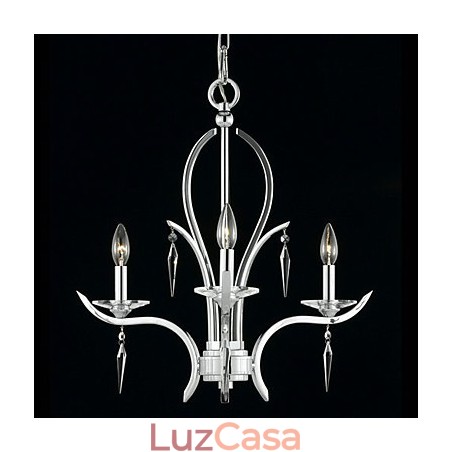 Lustre de Cristal Elegante com 3 Luzes em Bulbo de Vela Lustre de Cristal Elegante com 3 Luzes em Bulbo de Vela