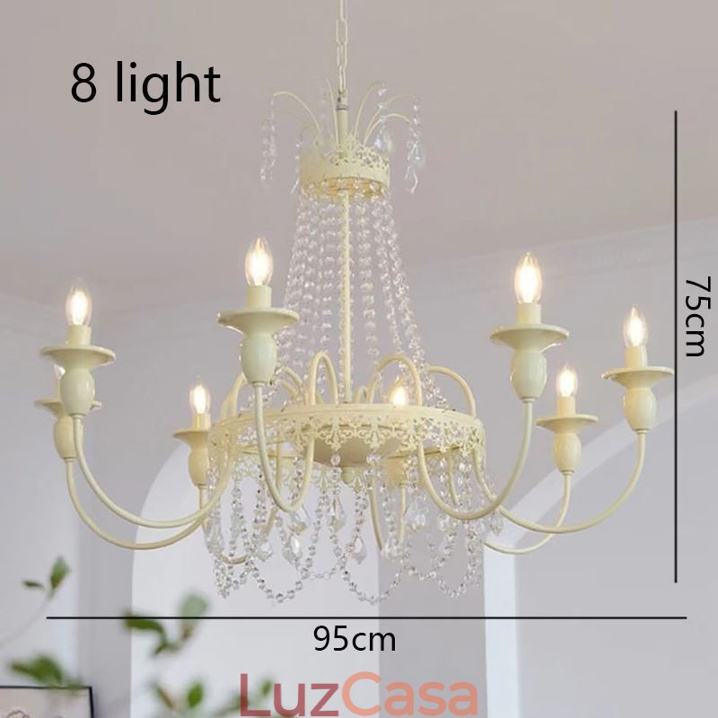Lustre de cristal nórdico Paint Craft Creme Luz de teto