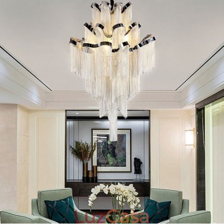 Luminária pendente moderna e elegante com borla Luminária pendente moderna e elegante com borla