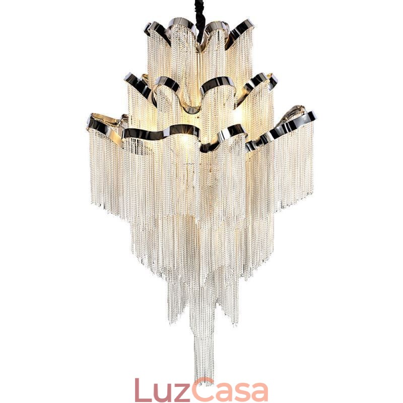 Luminária pendente moderna e elegante com borla
