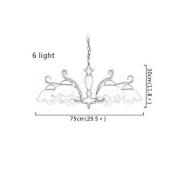 Luminária pendente nórdica de ferro em forma de flor, abajur de vidro, lustre