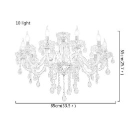 Elegante lustre de cristal estilo europeu luz pendente de vidro