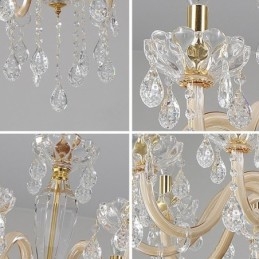 Elegante lustre de cristal estilo europeu luz pendente de vidro