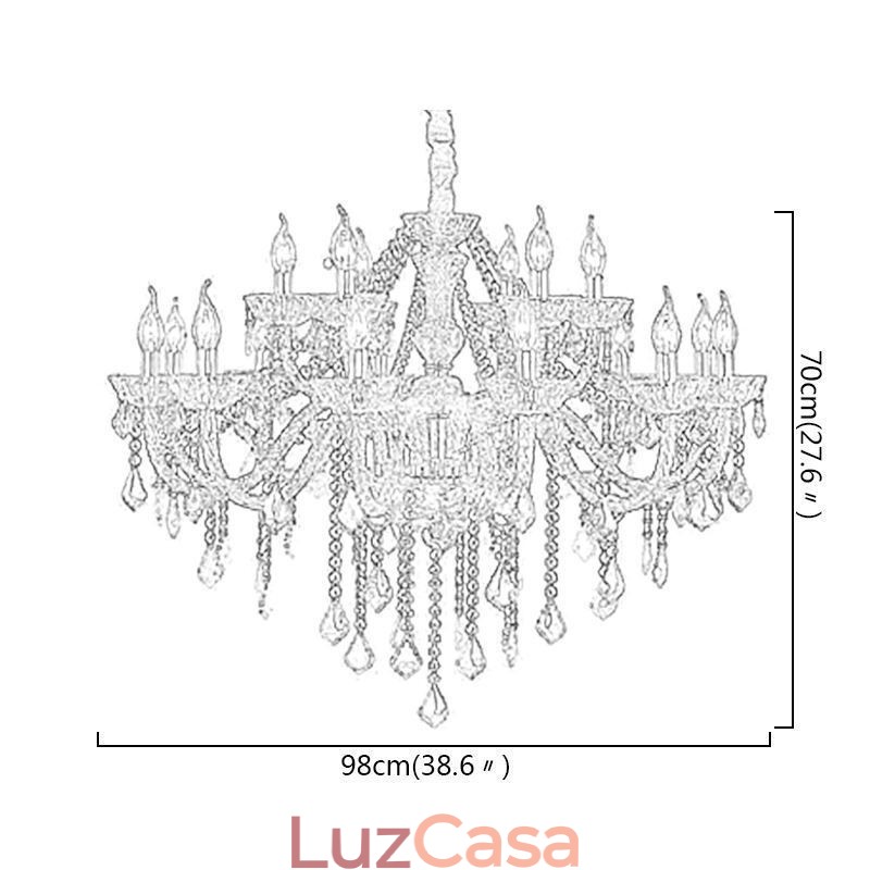 Lustre de Cristal Europeu Luxo Pingente Azul Claro Pingente