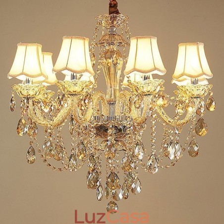 Lustre de cristal Cognac Luz de teto Luxo Europeu Lustre de cristal Cognac Luz de teto Luxo Europeu