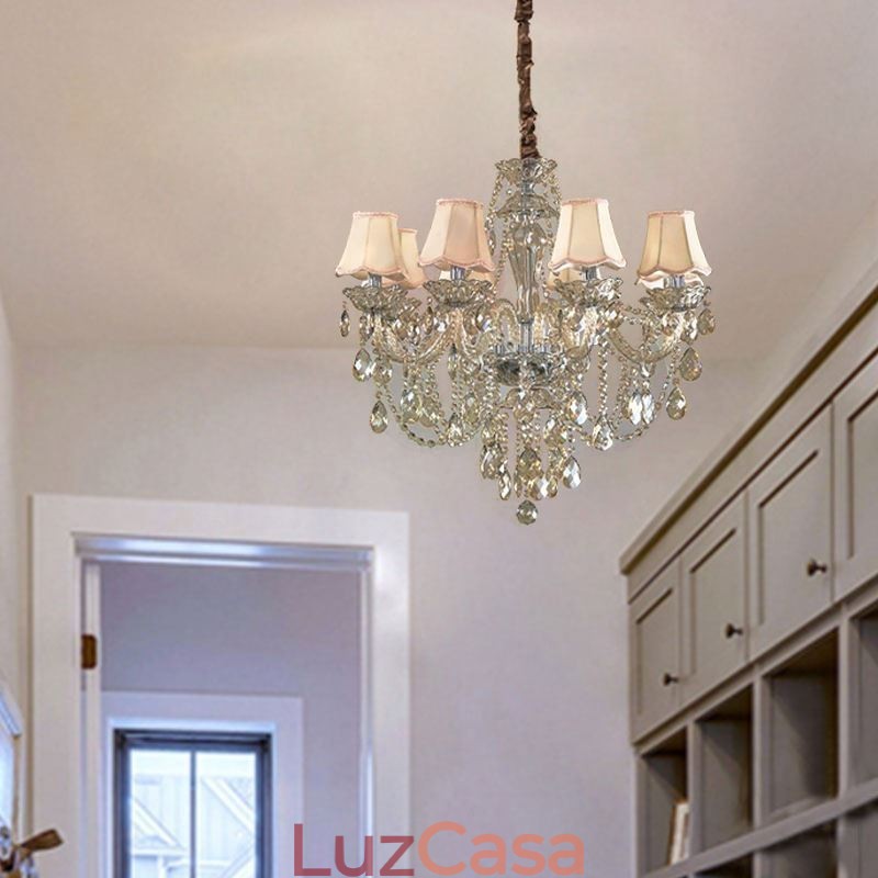 Lustre de cristal Cognac Luz de teto Luxo Europeu