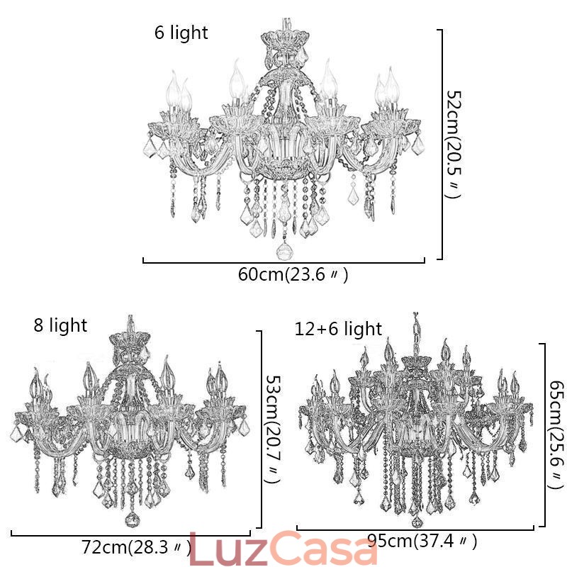 Lustre de cristal verde estilo europeu, luz pendente de vela