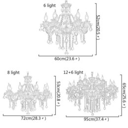 Elegante lustre europeu de cristal roxo para teto