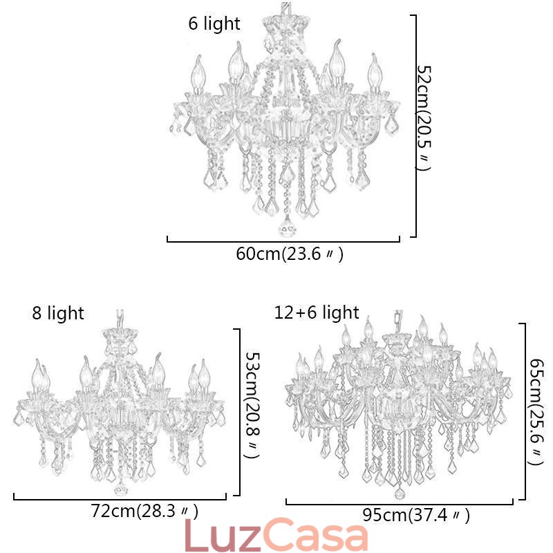 Elegante lustre europeu de cristal roxo para teto