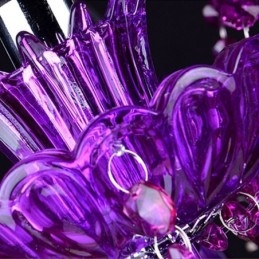 Elegante lustre europeu de cristal roxo para teto
