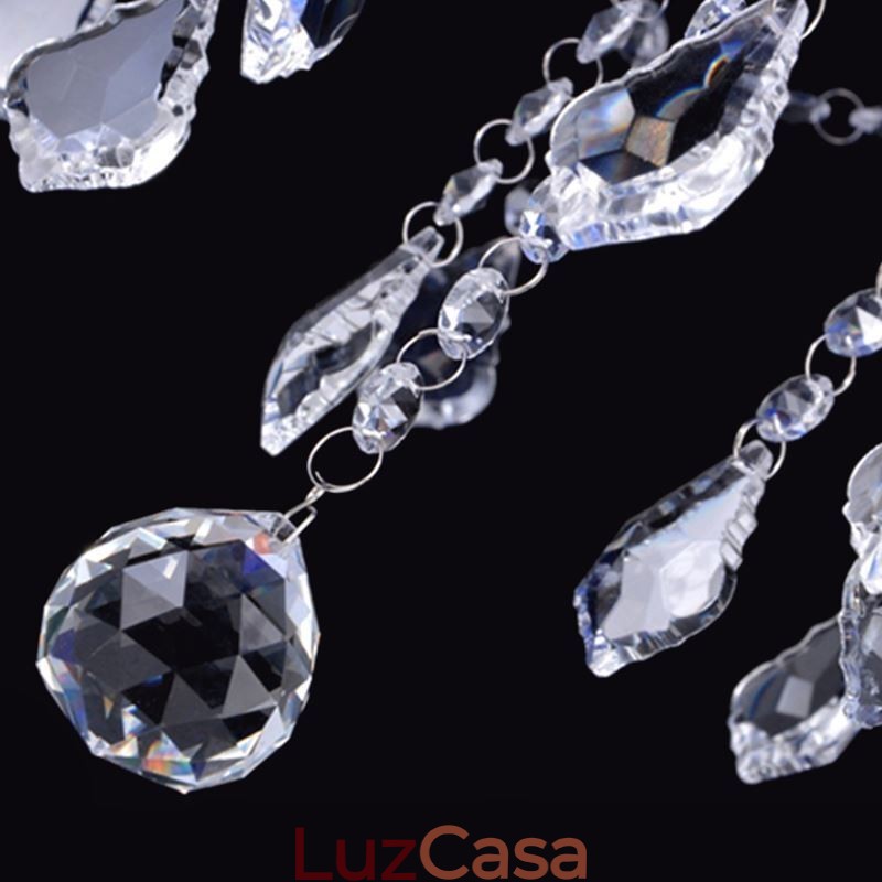 Elegante lustre europeu de cristal roxo para teto