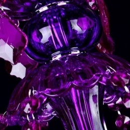 Elegante lustre europeu de cristal roxo para teto