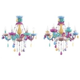 Lustre de cristal colorido europeu Macaron Pendant Light