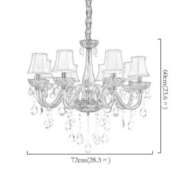 Lustre de cristal europeu moderno cor vermelha luz de teto