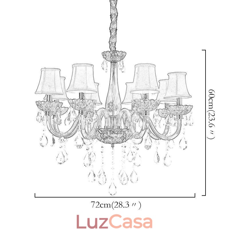 Lustre de cristal europeu moderno cor vermelha luz de teto