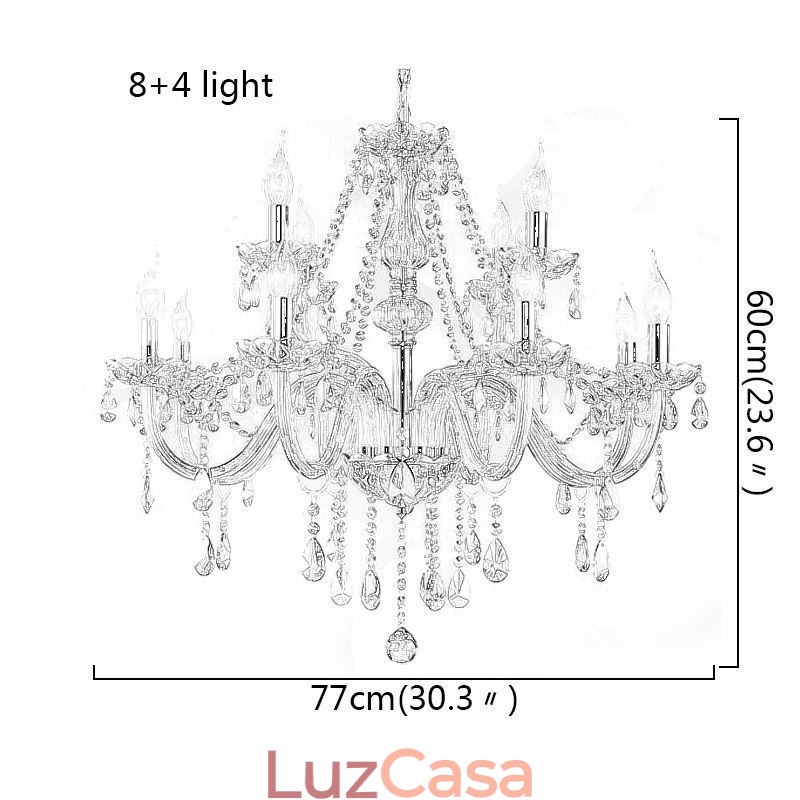 Grande lustre de cristal conhaque luz de teto europeia