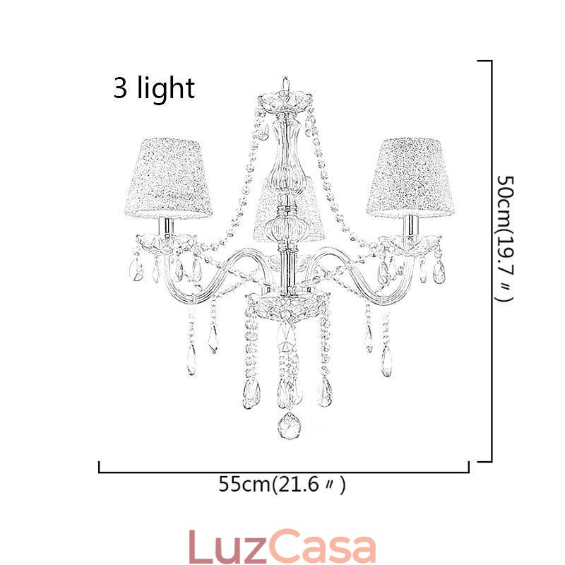 Lustre de cristal europeu clássico com pingente de luz conhaque
