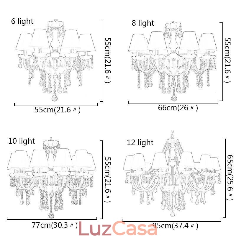 Lustre de cristal europeu, luminária pendente exclusiva de jade branco