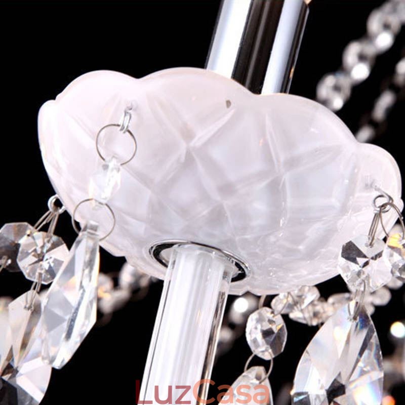 Lustre de cristal europeu, luminária pendente exclusiva de jade branco