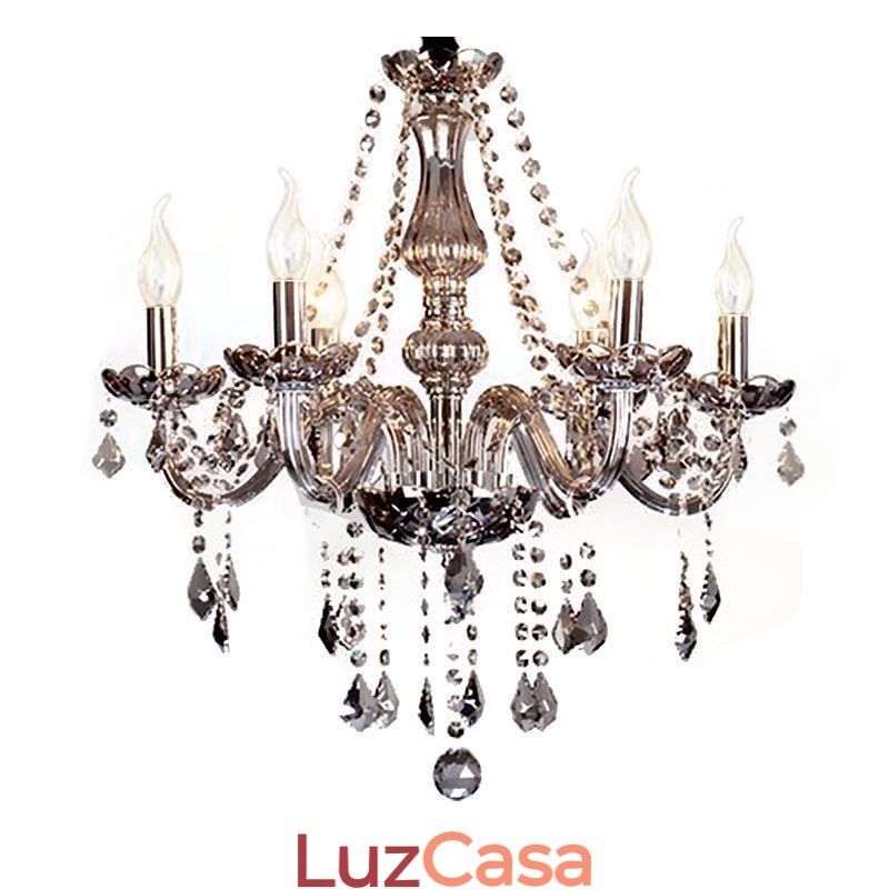Elegante lustre de cristal estilo europeu luz pendente de vidro