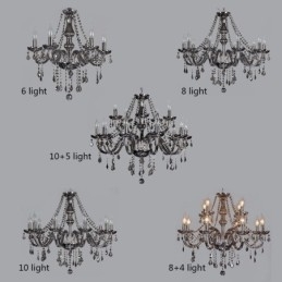 Elegante lustre de cristal estilo europeu luz pendente de vidro