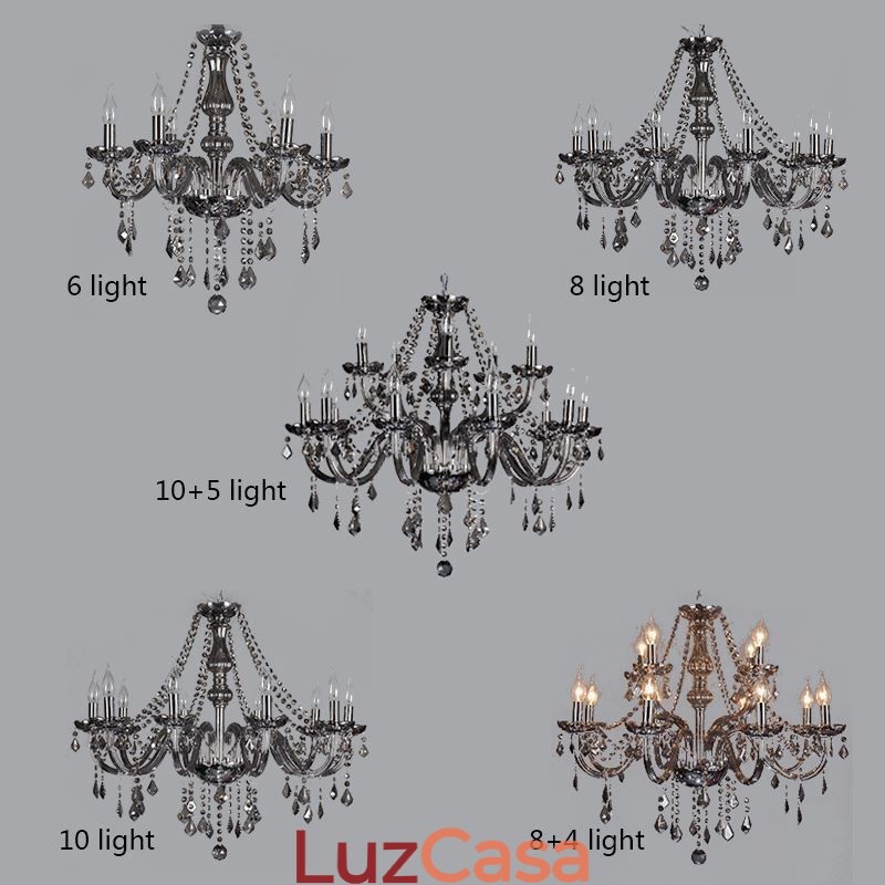 Elegante lustre de cristal estilo europeu luz pendente de vidro