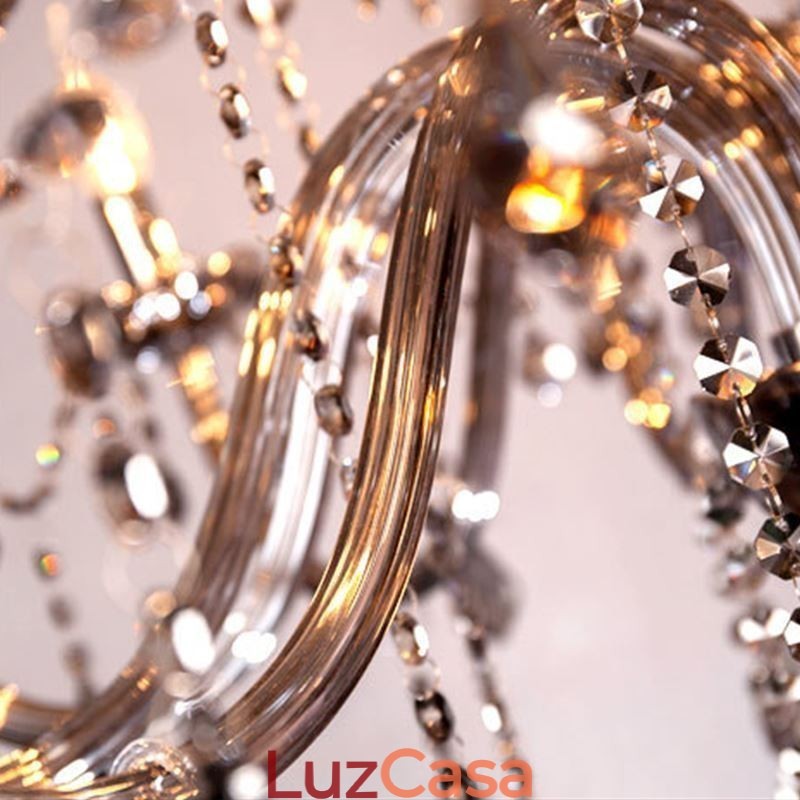 Elegante lustre de cristal estilo europeu luz pendente de vidro
