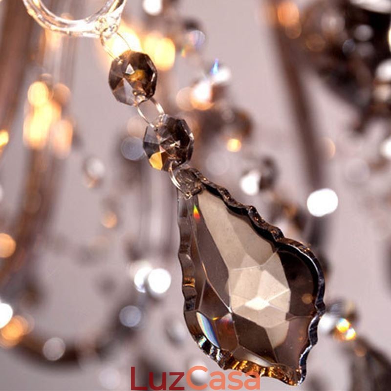 Elegante lustre de cristal estilo europeu luz pendente de vidro