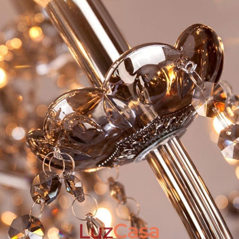 Elegante lustre de cristal estilo europeu luz pendente de vidro