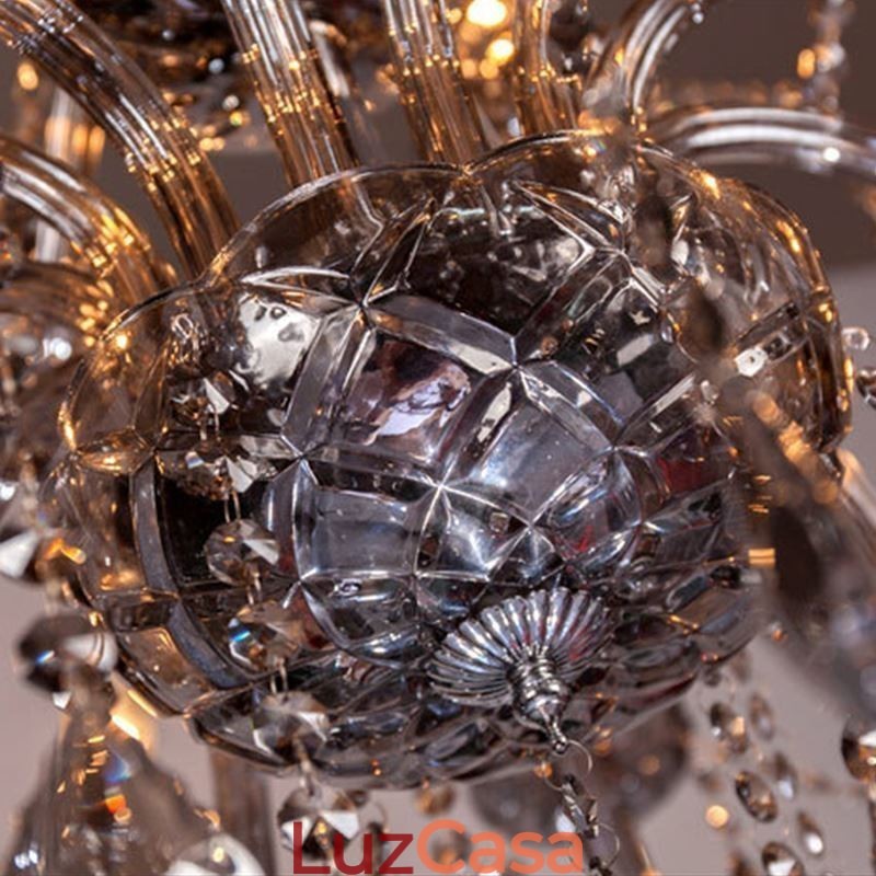 Elegante lustre de cristal estilo europeu luz pendente de vidro