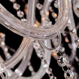 Lustre de cristal europeu, luz pendente transparente