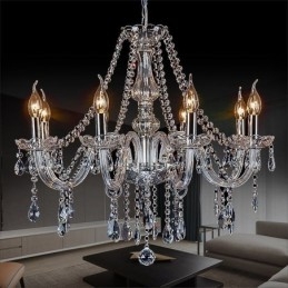 Grande lustre de cristal europeu transparente luz de teto