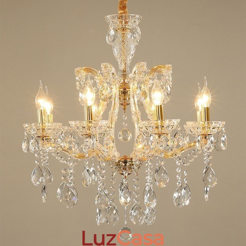 Elegante lustre de cristal europeu pendente
