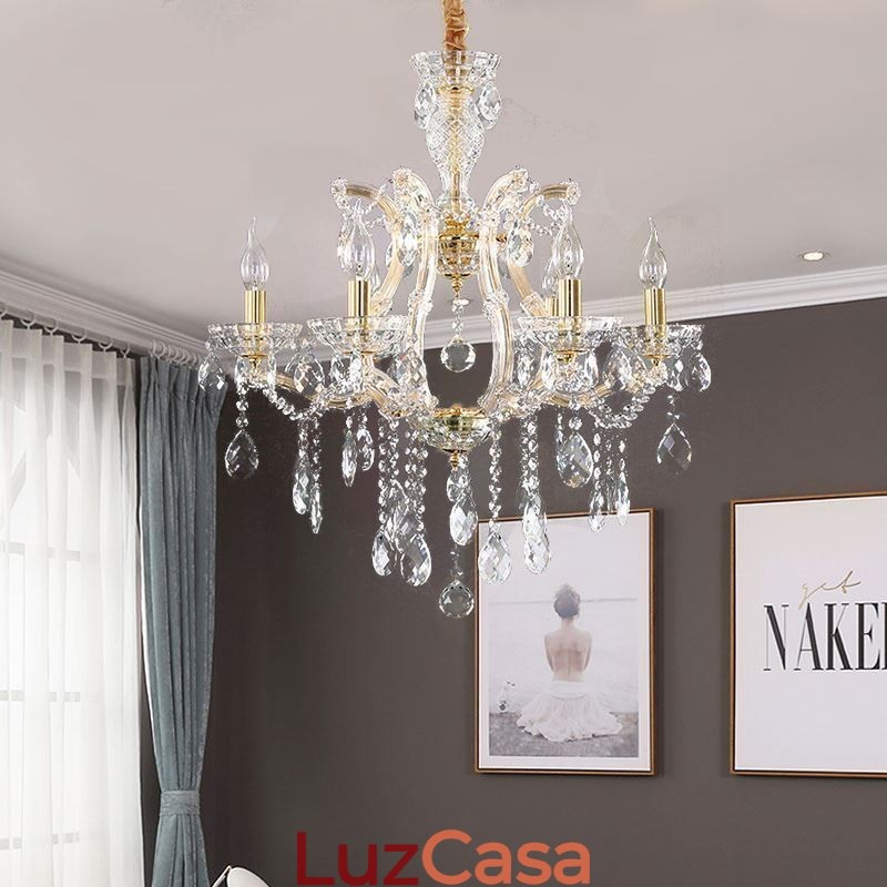 Elegante lustre de cristal europeu pendente