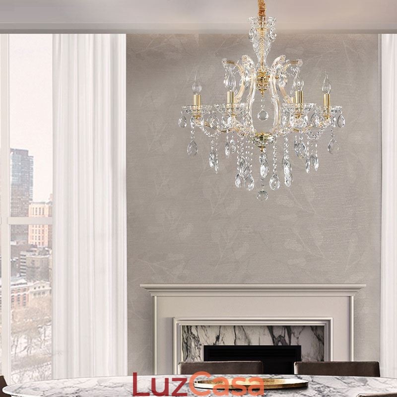 Elegante lustre de cristal europeu pendente