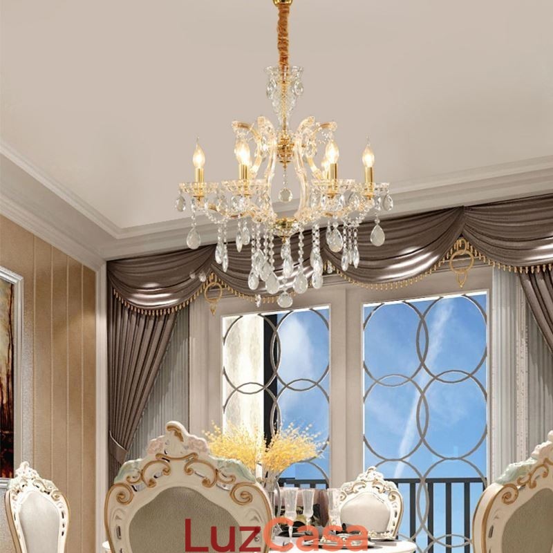 Elegante lustre de cristal europeu pendente