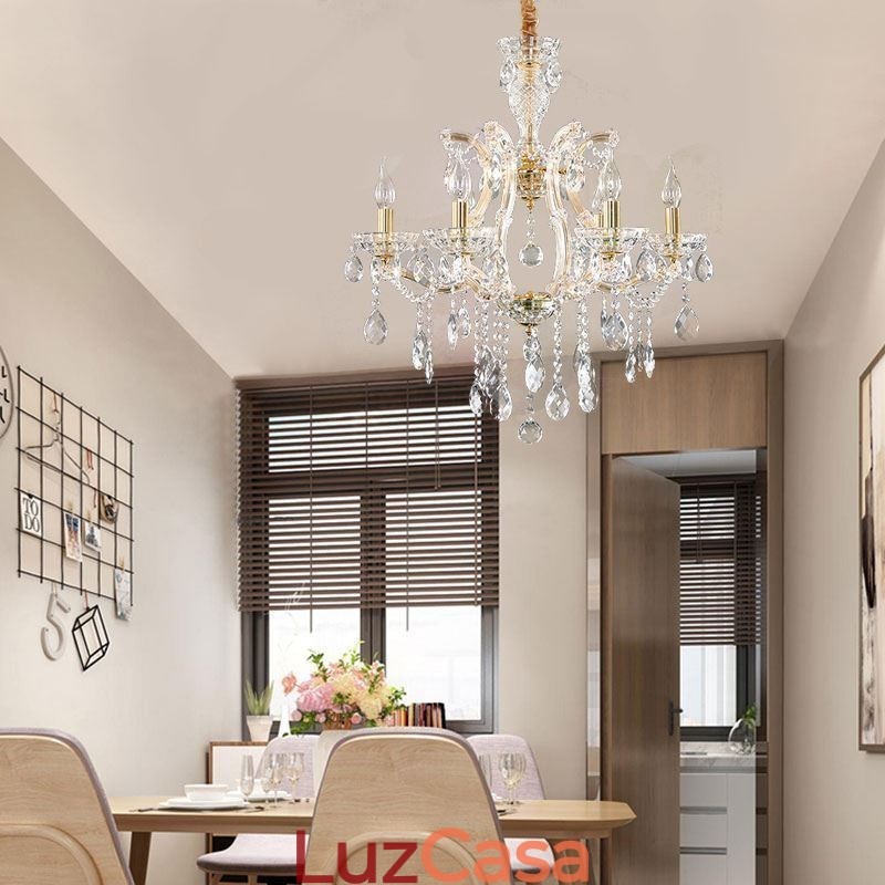 Elegante lustre de cristal europeu pendente