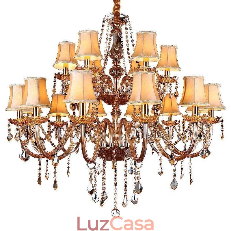 Lustre de cristal de luxo europeu luz de teto
